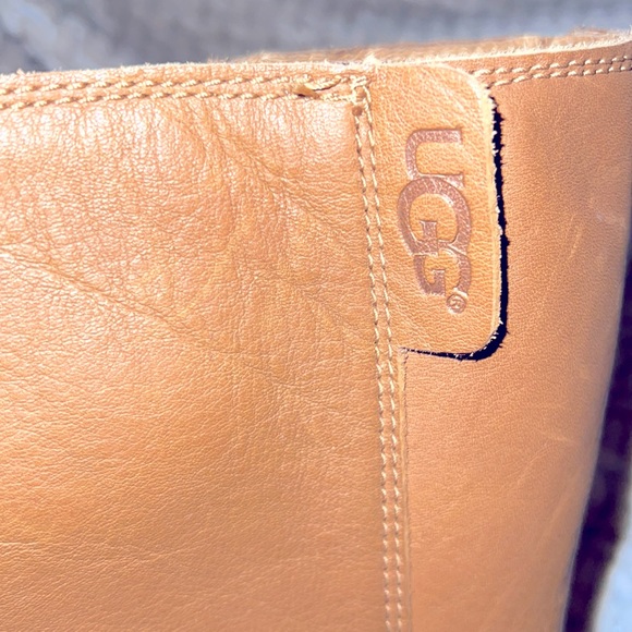 Tan leather UGG boots, size 9.5, almost brand new. - Picture 4 of 6